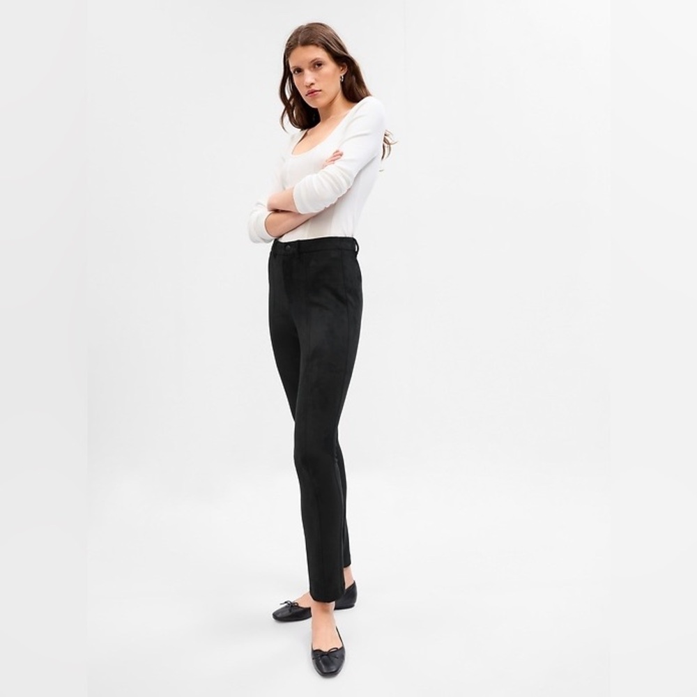 GAP Black Mid Rise Vegan Suede Skinny Pants